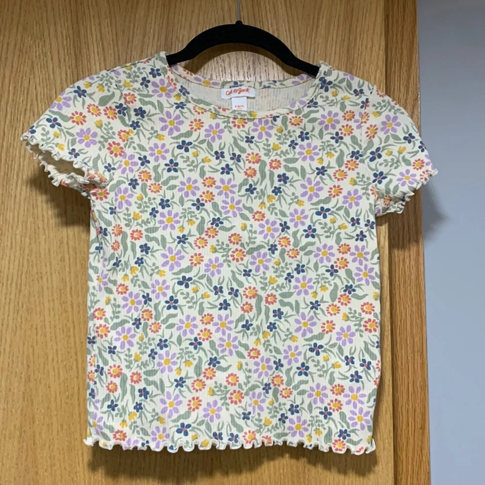 Cat & Jack Ribbed Floral Top